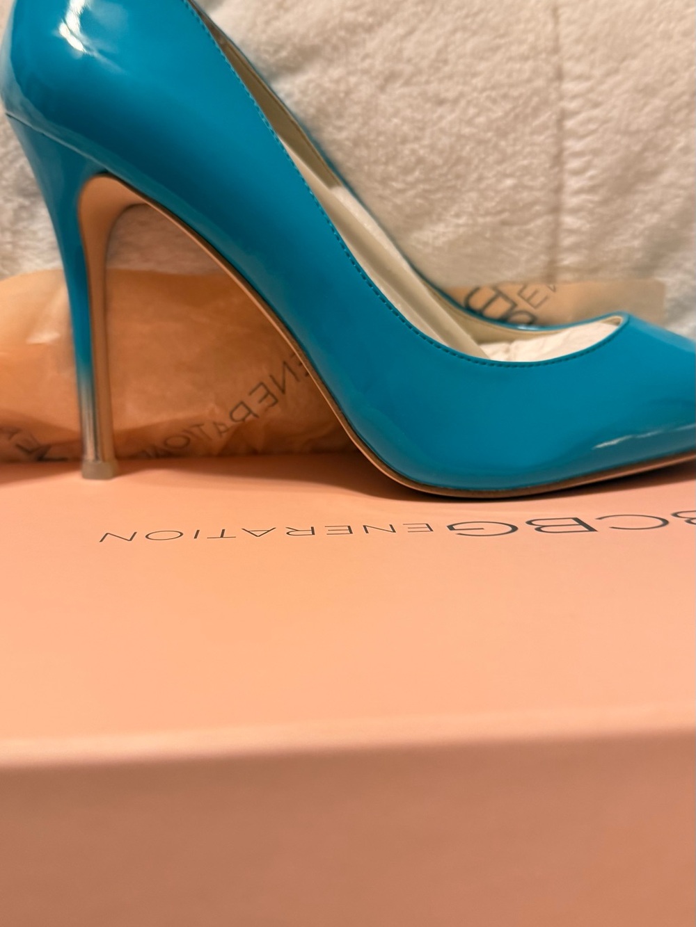 BCBGeneration Teal Patent Leather Pointed-Toe Stiletto